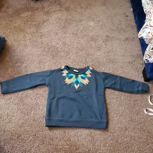 Zara girls embroidered necklace fleece crewneck